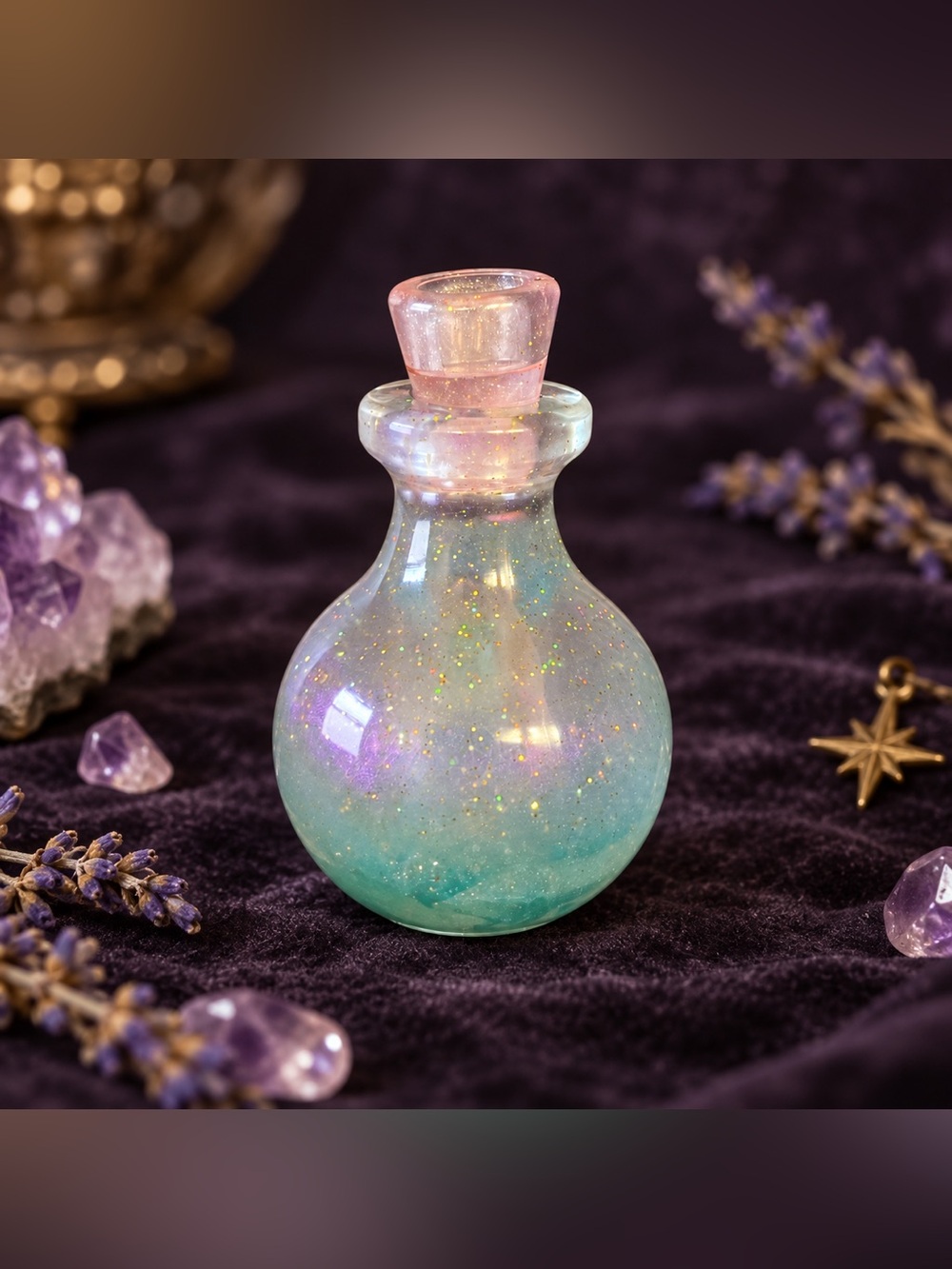 Moonlit Opal ✨ Handmade Resin Potion Bottle